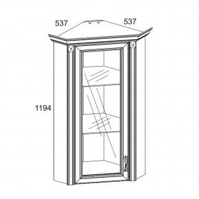 Шкаф с витриной 1VU, MONAKO, цвет Сосна винтаж/дуб анкона в Тюмени - tumen.mebel24.online | фото 2