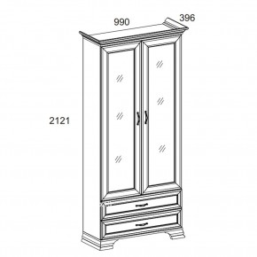 Шкаф с витриной 2V2S, TIFFANY, цвет вудлайн кремовый в Тюмени - tumen.mebel24.online | фото 2