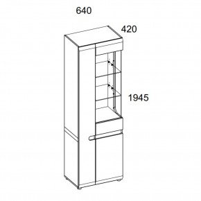 Шкаф с витриной 3D/TYP 01P, LINATE ,цвет белый/сонома трюфель в Тюмени - tumen.mebel24.online | фото 2