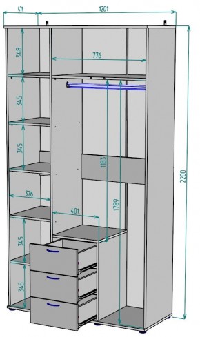Шкаф с зеркалом Ольга H57_M в Тюмени - tumen.mebel24.online | фото 2