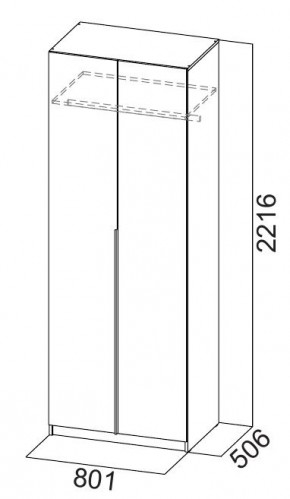 Шкаф ШК-5 (800) Белый текстурный в Тюмени - tumen.mebel24.online | фото