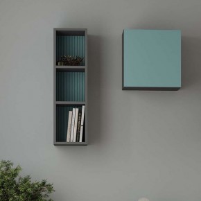 Шкаф Сириния навесной открытый серый графит/МДФ бриз в Тюмени - tumen.mebel24.online | фото 2