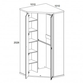 Шкаф угловой 2D, MAGELLAN, цвет Сосна винтаж в Тюмени - tumen.mebel24.online | фото 2