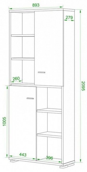 Шкаф-витрина Домино ПУ-30-2-ФС в Тюмени - tumen.mebel24.online | фото 2