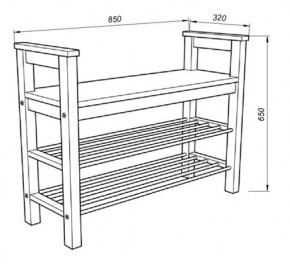 Скамья 85 Кантри для обуви, массив сосны, цвет белый в Тюмени - tumen.mebel24.online | фото 3