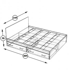 Стандарт Кровать с ящиками 1400, цвет дуб сонома, ШхГхВ 143,5х203,5х70 см., сп.м. 1400х2000 мм., без матраса, основание есть в Тюмени - tumen.mebel24.online | фото 6