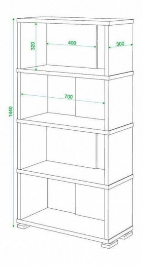 Стеллаж книжный Домино нельсон СБ-10_4 в Тюмени - tumen.mebel24.online | фото 2