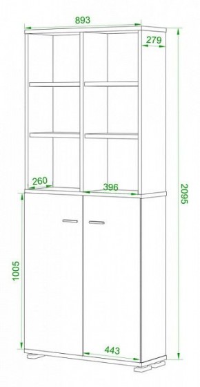 Стеллаж комбинированный Домино Лайт ПУ-30-4 в Тюмени - tumen.mebel24.online | фото 2