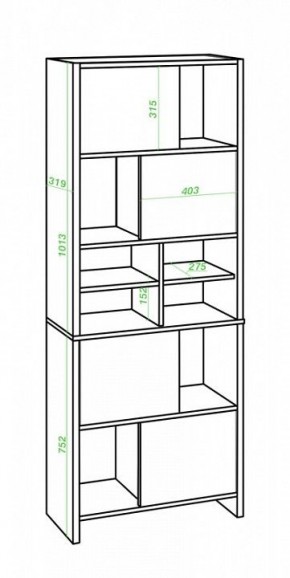 Стеллаж комбинированный Домино Lite СТЛ-ЗВХ Ш в Тюмени - tumen.mebel24.online | фото 2
