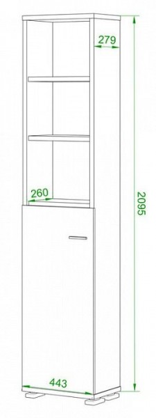 Стеллаж комбинированный Домино нельсон ПУ-20-2 в Тюмени - tumen.mebel24.online | фото 2