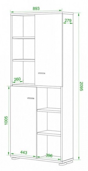 Стеллаж комбинированный Домино ПУ-30-2 в Тюмени - tumen.mebel24.online | фото 2