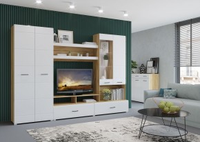 Стенка НЕНСИ 1 (Крафт золотой/Белый глянец) в Тюмени - tumen.mebel24.online | фото 3
