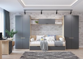 Стол 1200/3 ящика АНТАЛИЯ (Сонома/Графит софт) в Тюмени - tumen.mebel24.online | фото 2