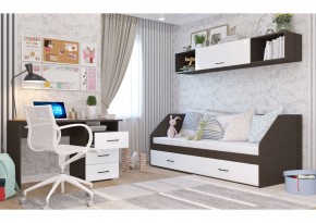 Стол 1200/3 ящика НЕНСИ (Венге/Белый глянец) в Тюмени - tumen.mebel24.online | фото 2