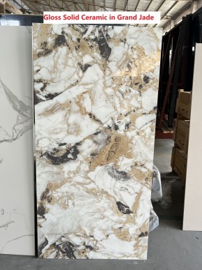Стол ACERRA NEW 160 GLOSS GRAND JADE SOLID CERAMIC/ каркас цвета шампань, ®DISAUR в Тюмени - tumen.mebel24.online | фото 6