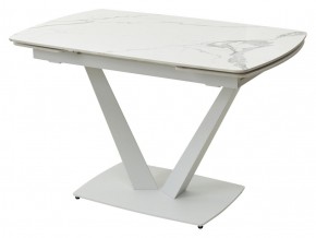 Стол ALATRI 120 GLOSS STATUARIO WHITE SOLID CERAMIC / WHITE, ®DISAUR в Тюмени - tumen.mebel24.online | фото 1