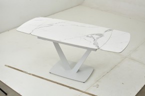 Стол ALATRI 120 GLOSS STATUARIO WHITE SOLID CERAMIC / WHITE, ®DISAUR в Тюмени - tumen.mebel24.online | фото 2