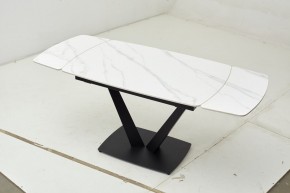 Стол ALATRI 120 MATT WHITE MARBLE SOLID CERAMIC / BLACK, ®DISAUR в Тюмени - tumen.mebel24.online | фото 1