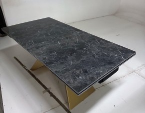 Стол ALES 180 BLACK GRAVE SOLID CERAMIC, керамика / бронзовый, ®DISAUR в Тюмени - tumen.mebel24.online | фото 5