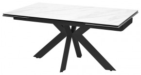 Стол BELLUNO 160 MARBLES KL-99 Белый мрамор матовый, итальянская керамика/ черный каркас, ®DISAUR в Тюмени - tumen.mebel24.online | фото 1