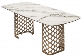 Стол CHIAVARI 220 KL-188 Контрастный мрамор матовый, итальянская керамика / Шампань, ®DISAUR в Тюмени - tumen.mebel24.online | фото 7