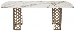 Стол CHIAVARI 220 KL-188 Контрастный мрамор матовый, итальянская керамика / Шампань, ®DISAUR в Тюмени - tumen.mebel24.online | фото 8