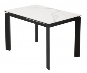 Стол CORNER 120 MATTE STATUARIO Белый мрамор матовый керамика, стекло/ черный каркас, ®DISAUR в Тюмени - tumen.mebel24.online | фото