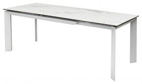 Стол CREMONA 140 HIGH GLOSS STATUARIO Белый мрамор глянцевый, керамика/ белый каркас, ®DISAUR в Тюмени - tumen.mebel24.online | фото 4