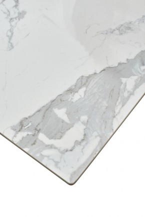 Стол CREMONA 140 HIGH GLOSS STATUARIO Белый мрамор глянцевый, керамика/ белый каркас, ®DISAUR в Тюмени - tumen.mebel24.online | фото 6