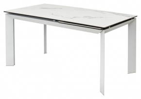 Стол CREMONA 140 HIGH GLOSS STATUARIO Белый мрамор глянцевый, керамика/ белый каркас, ®DISAUR в Тюмени - tumen.mebel24.online | фото 9