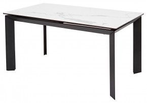 Стол CREMONA 140 MATTE STATUARIO Белый мрамор матовый, керамика/ черный каркас, ®DISAUR в Тюмени - tumen.mebel24.online | фото 1