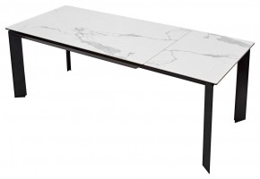 Стол CREMONA 140 MATTE STATUARIO Белый мрамор матовый, керамика/ черный каркас, ®DISAUR в Тюмени - tumen.mebel24.online | фото 2
