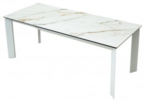 Стол CREMONA 180 KL-188 Контрастный мрамор матовый, итальянская керамика/ белый каркас, ®DISAUR в Тюмени - tumen.mebel24.online | фото 9