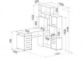 Компьютерный стол Джаз-15 правый дуб сонома / белый в Тюмени - tumen.mebel24.online | фото