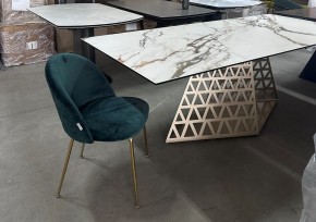 Стол ENNA 220 KL-188 Контрастный мрамор матовый, итальянская керамика/ каркас цвета шампань, ®DISAUR в Тюмени - tumen.mebel24.online | фото 8