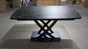 Стол FOGGIA 140 KL-116 Черный мрамор матовый, итальянская керамика/ черный каркас, ®DISAUR в Тюмени - tumen.mebel24.online | фото 2