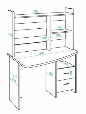 Стол компьютерный Домино Лайт СКЛ-Крл 120+НКЛ-120 в Тюмени - tumen.mebel24.online | фото 3