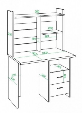 Стол компьютерный Домино Лайт СКЛ-Прям100+НКЛ-100 в Тюмени - tumen.mebel24.online | фото 2