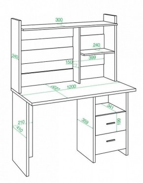 Стол компьютерный Домино Лайт СКЛ-Прям120+НКЛ-120 в Тюмени - tumen.mebel24.online | фото 2