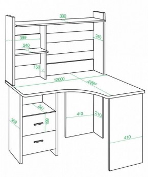 Стол компьютерный Домино Лайт СКЛ-Угл120+НКЛ-120 в Тюмени - tumen.mebel24.online | фото 2