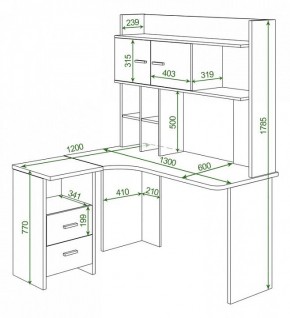 Стол компьютерный Домино Лайт СКЛ-Угл130+НКЛХ130 в Тюмени - tumen.mebel24.online | фото 2
