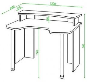 Стол компьютерный Домино Lite СКЛ-Игр120+НКИЛ120 в Тюмени - tumen.mebel24.online | фото 2