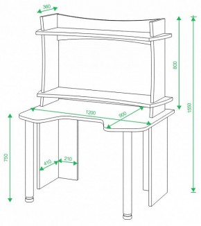 Стол компьютерный Домино Lite СКЛ-Игр120+НКИЛ120ВЛ в Тюмени - tumen.mebel24.online | фото 2