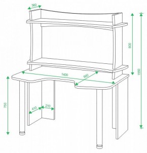 Стол компьютерный Домино lite СКЛ-Игр140 в Тюмени - tumen.mebel24.online | фото 2