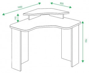 Стол компьютерный Домино lite СКЛ-ИгрУгл100+НКИЛ в Тюмени - tumen.mebel24.online | фото 2