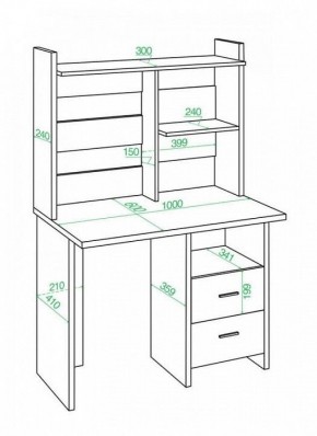 Стол компьютерный Домино Lite СКЛ-Прям100+НКЛ-100 в Тюмени - tumen.mebel24.online | фото 2