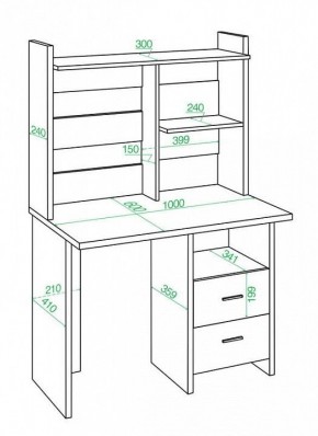 Стол компьютерный Домино Lite СКЛ-Прям100Р+НКЛ-100 в Тюмени - tumen.mebel24.online | фото 2
