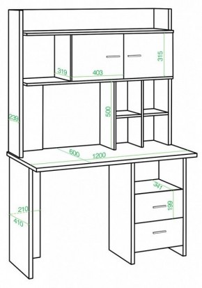 Стол компьютерный Домино Lite СКЛ-Прям120Р+НКЛХ-120 в Тюмени - tumen.mebel24.online | фото 2