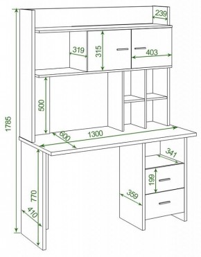 Стол компьютерный Домино Lite СКЛ-Прям130Р+НКЛХ-130 в Тюмени - tumen.mebel24.online | фото 2