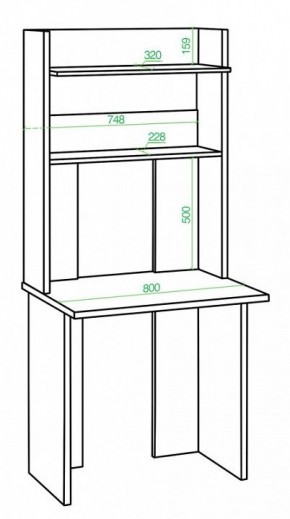 Стол компьютерный Домино Lite СКЛ-Прям80+НКЛХ 80 в Тюмени - tumen.mebel24.online | фото 2